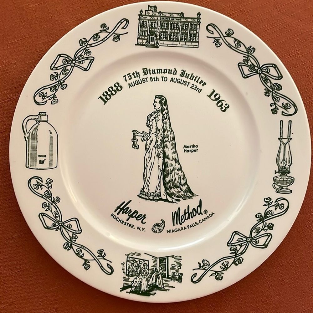 Vintage transfer ware plate MCM Harper Method